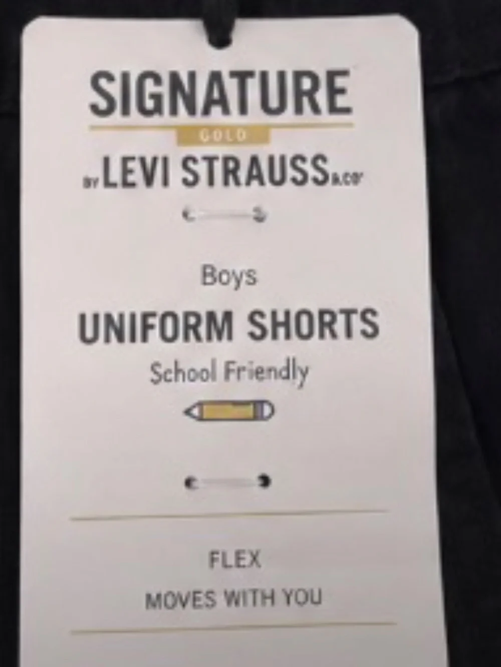 Uniform Boys Signature by Levi Strauss Black School Shorts Size Large NWT
